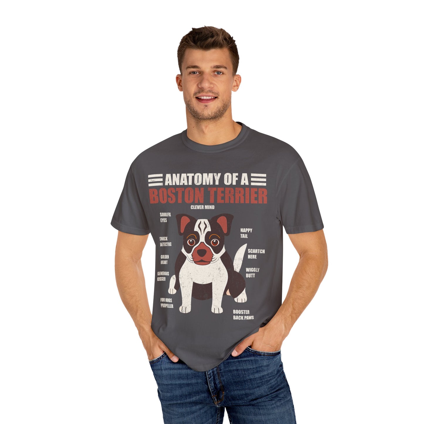 Anatomy of a Boston Terrier T-Shirt – Funny Dog Lover Gift for Moms, Dads & Owners