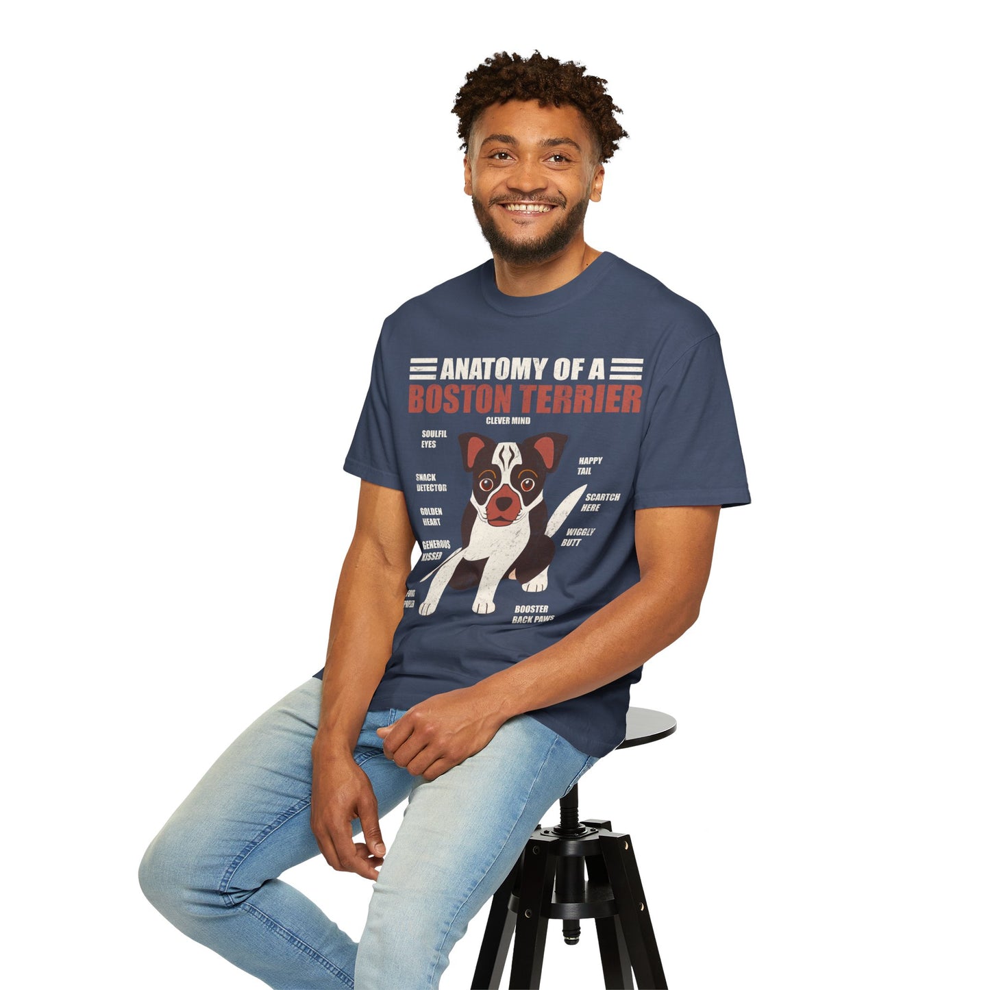 Anatomy of a Boston Terrier T-Shirt – Funny Dog Lover Gift for Moms, Dads & Owners