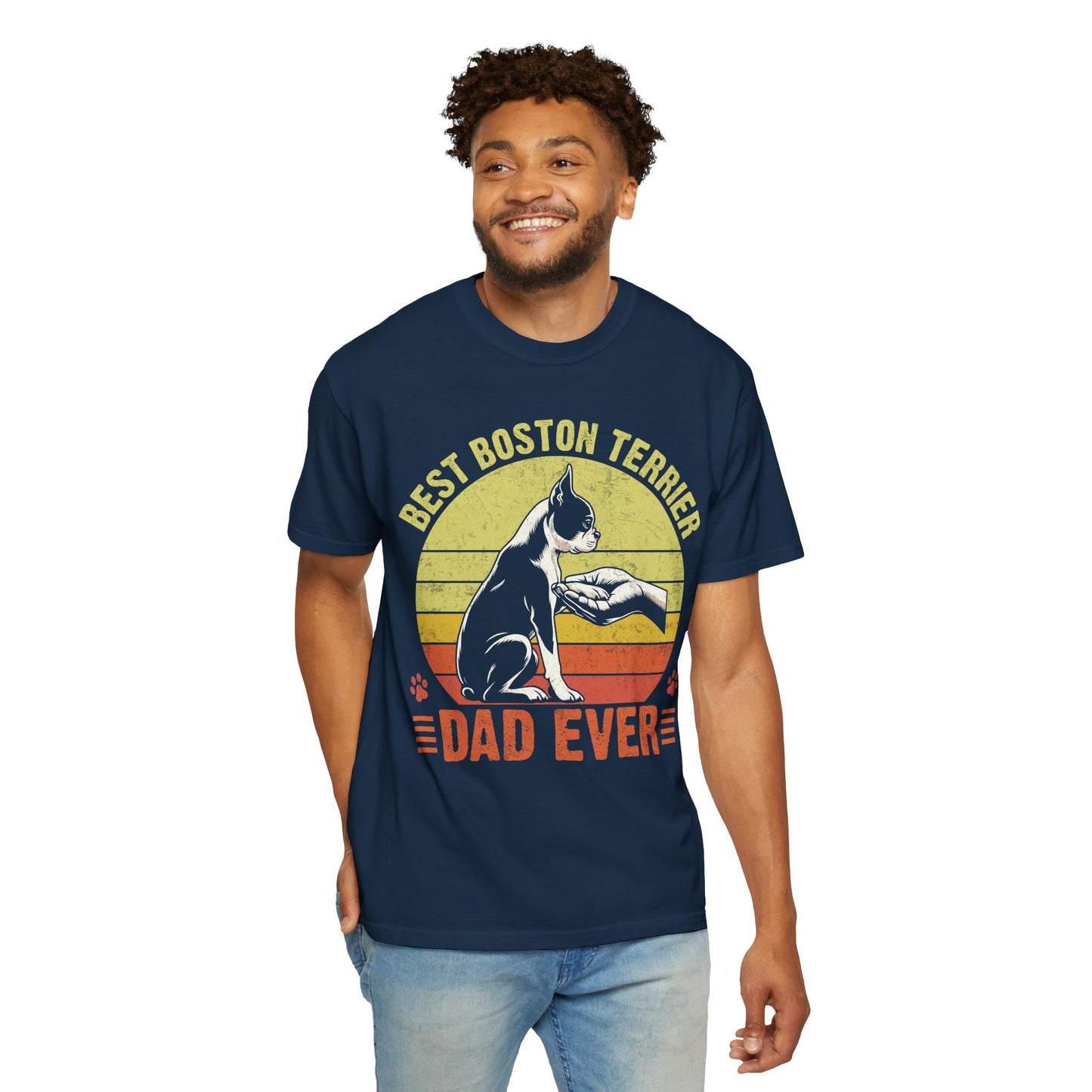 Best Boston Terrier Dad Ever Funny Dog Lover T-Shirt – Boston Terrier Gift for Dog Dad