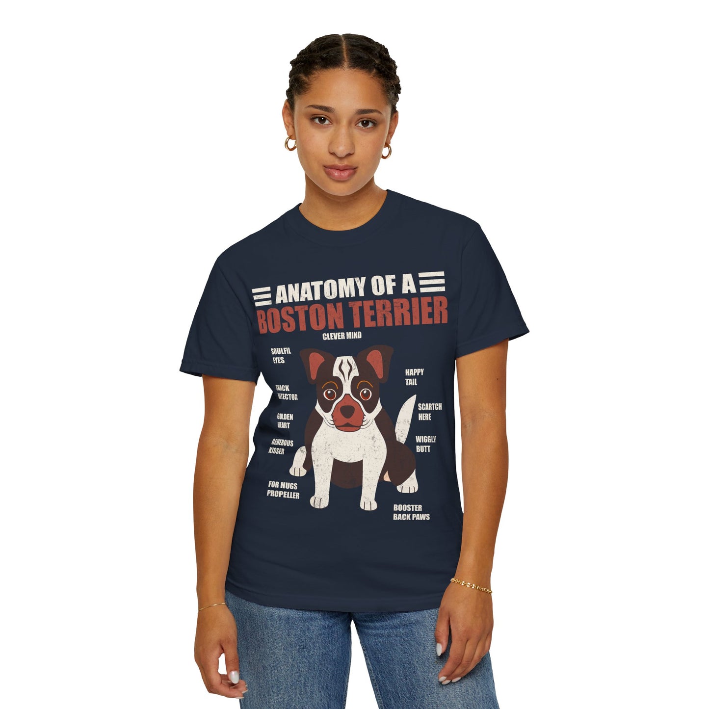 Anatomy of a Boston Terrier T-Shirt – Funny Dog Lover Gift for Moms, Dads & Owners