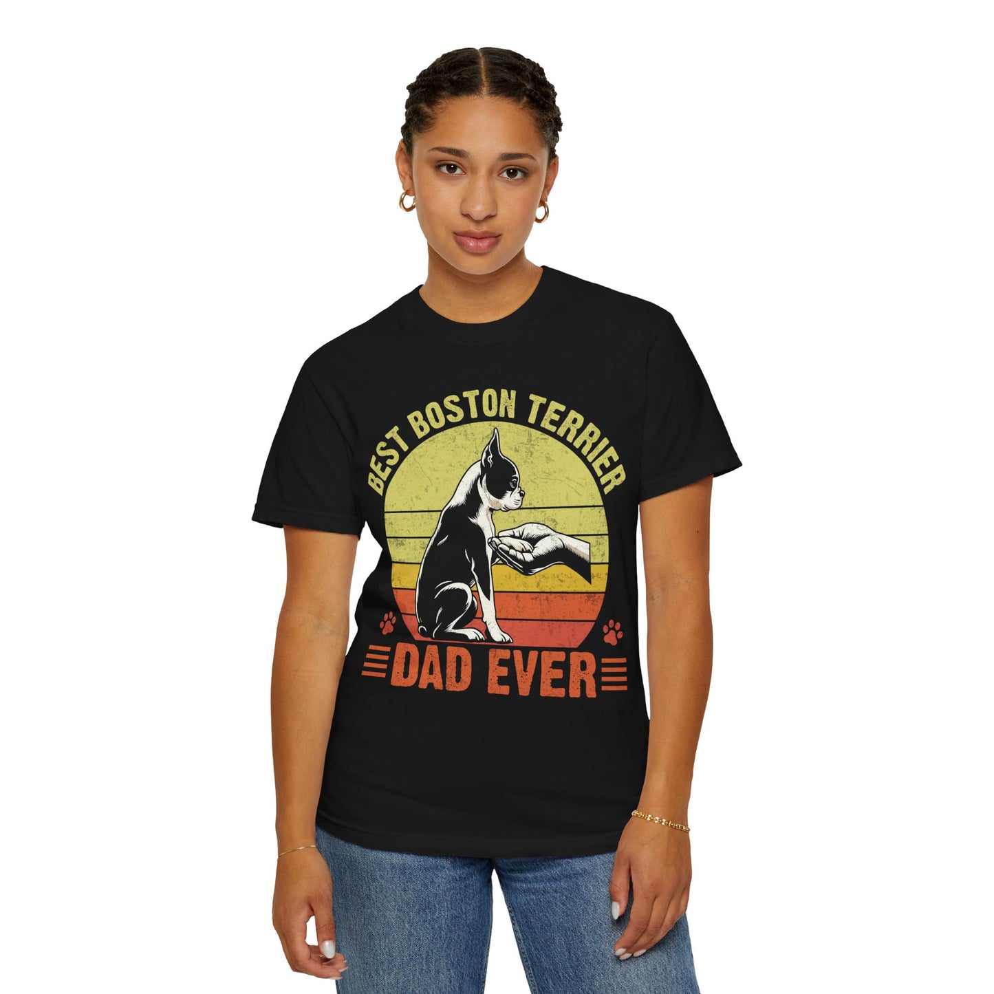 Best Boston Terrier Dad Ever Funny Dog Lover T-Shirt – Boston Terrier Gift for Dog Dad