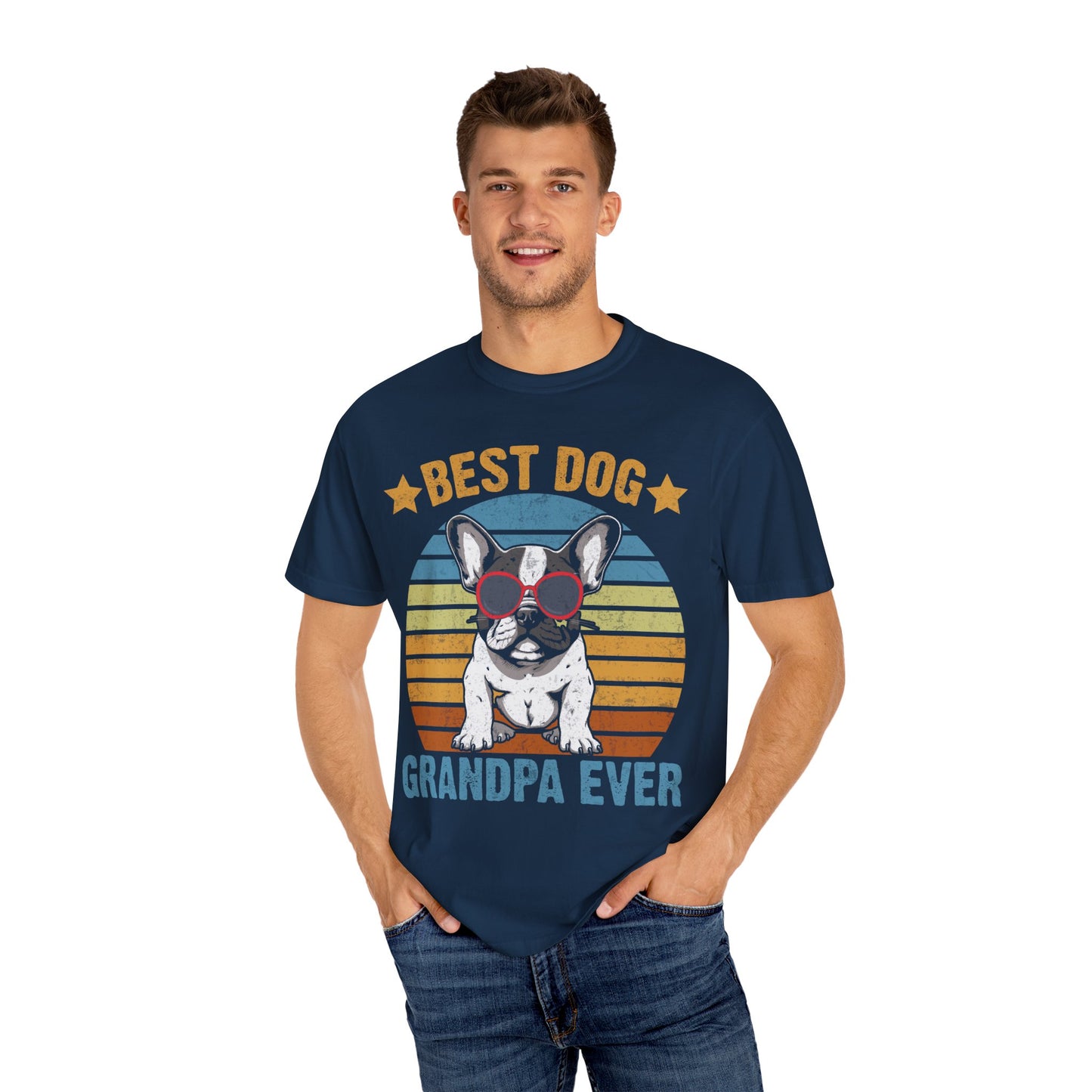 Best Dog Grandpa Ever T-Shirt | Unisex Soft Cotton Tee | Dog Lover Gift for Father’s Day & Pet Grandfathers