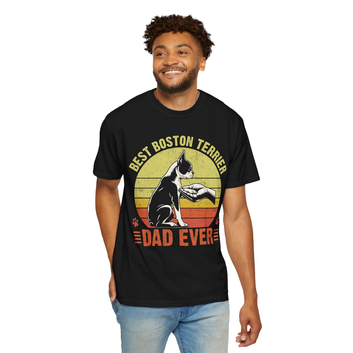 Best Boston Terrier Dad Ever Funny Dog Lover T-Shirt – Boston Terrier Gift for Dog Dad