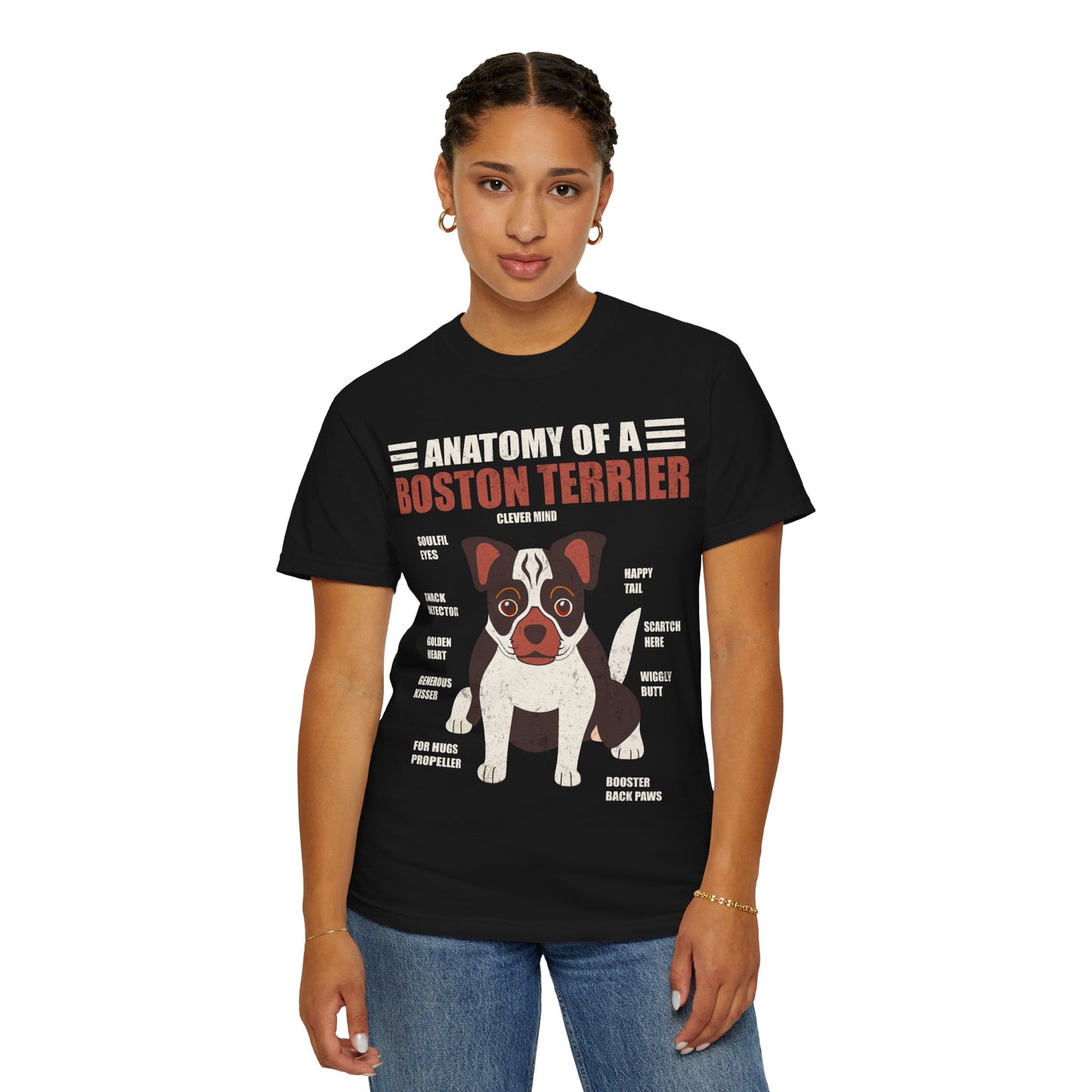 Anatomy of a Boston Terrier T-Shirt – Funny Dog Lover Gift for Moms, Dads & Owners