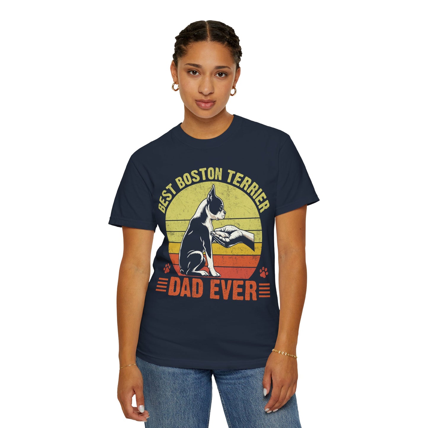 Best Boston Terrier Dad Ever Funny Dog Lover T-Shirt – Boston Terrier Gift for Dog Dad
