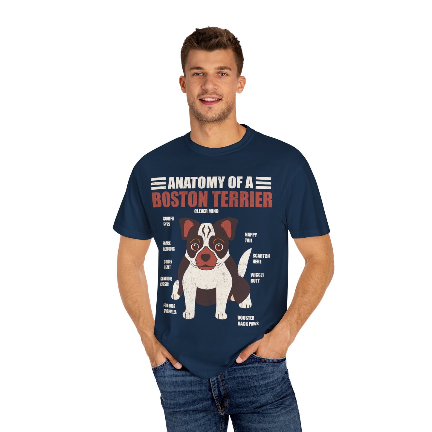 Anatomy of a Boston Terrier T-Shirt – Funny Dog Lover Gift for Moms, Dads & Owners