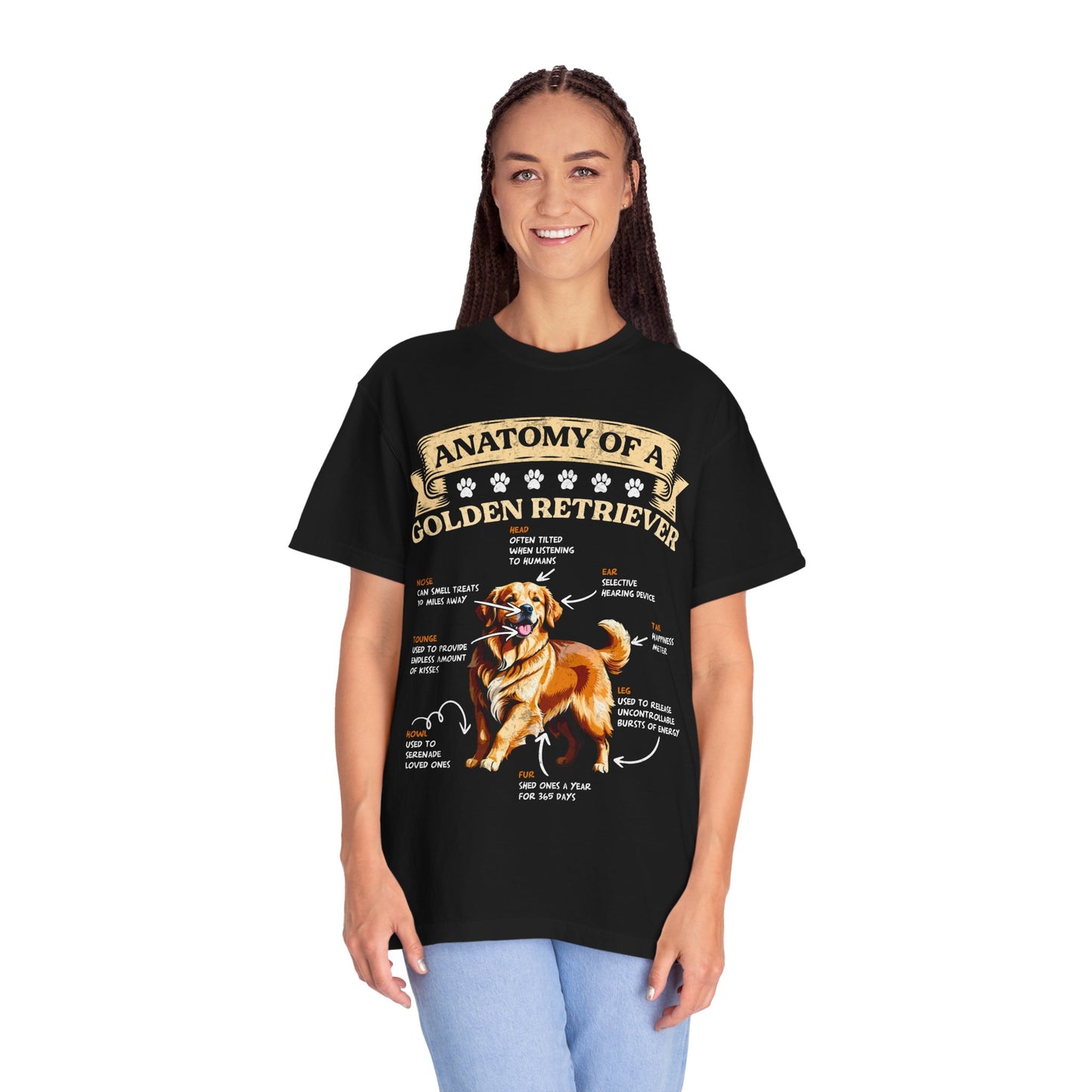 Anatomy Of A Golden Retriever Funny Dog Lover T Shirt For Pet Owners