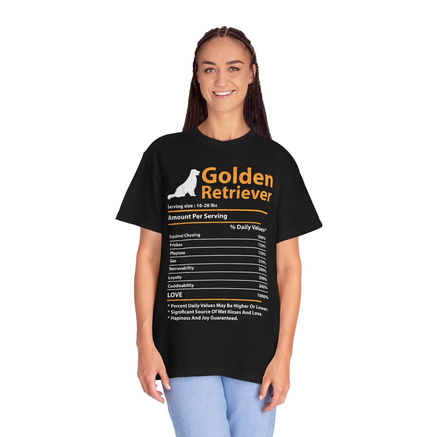 Funny Golden Retriever Facts Nutrition Dog Lover T Shirt For Pet Owners