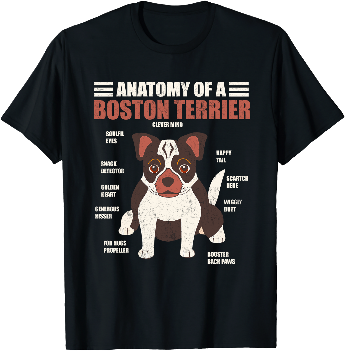 Anatomy of a Boston Terrier T-Shirt – Funny Dog Lover Gift for Moms, Dads & Owners