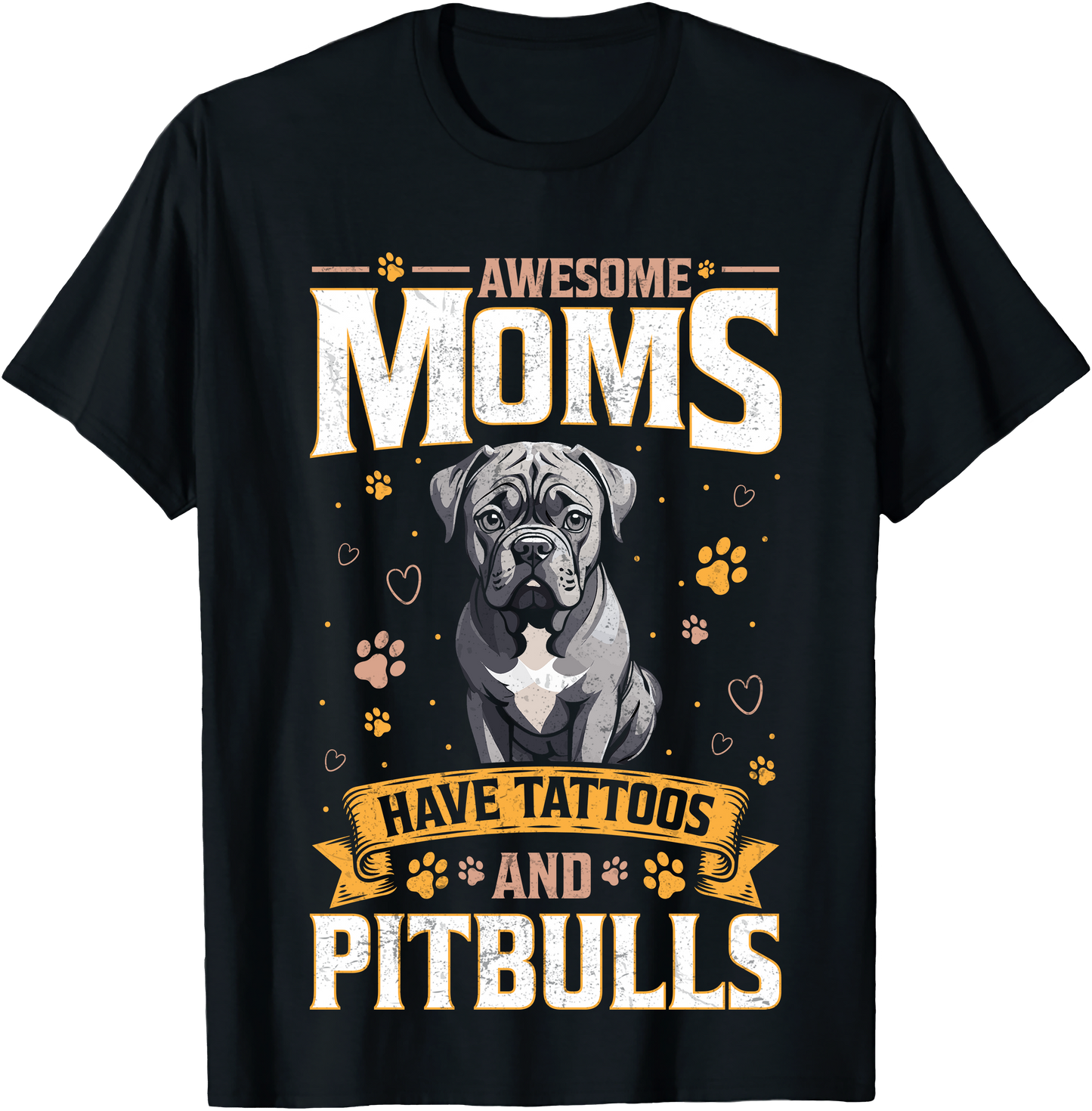 Awesome Mom With Tattoos And Pitbulls Funny Dog Lover T Shirt For Women
