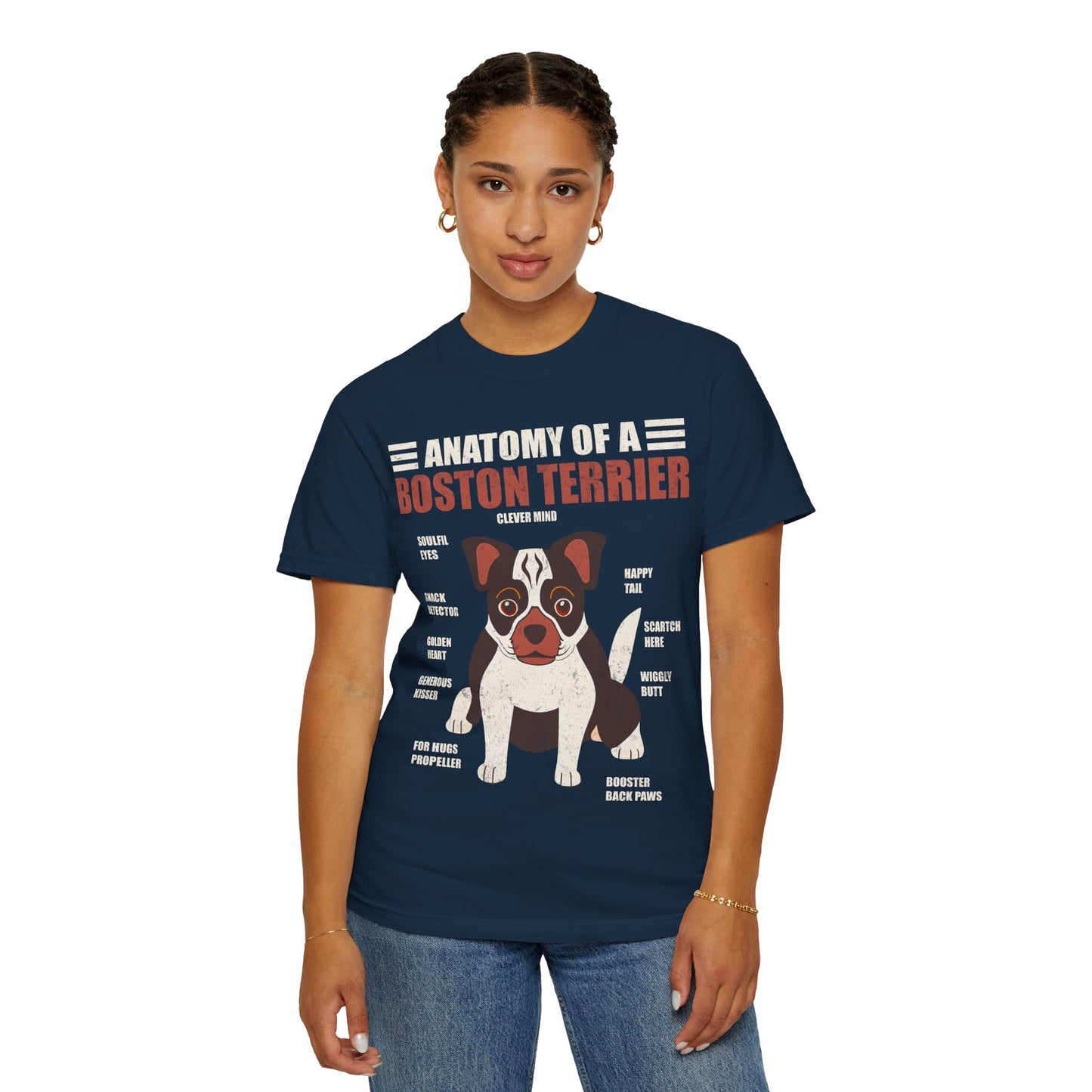 Anatomy of a Boston Terrier T-Shirt – Funny Dog Lover Gift for Moms, Dads & Owners