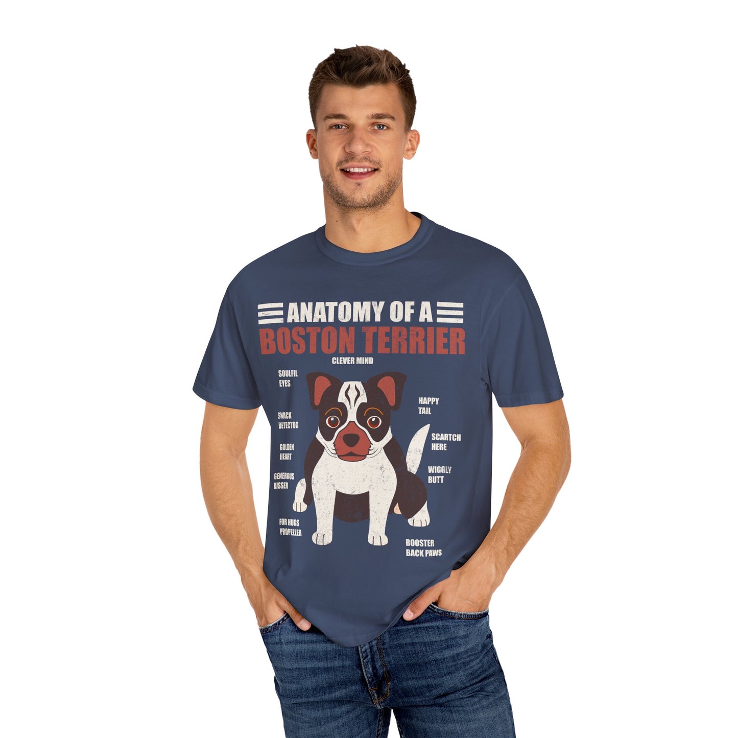 Anatomy of a Boston Terrier T-Shirt – Funny Dog Lover Gift for Moms, Dads & Owners