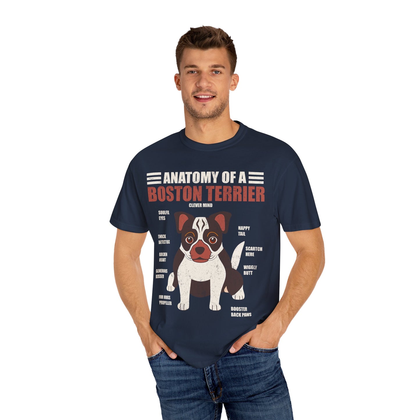 Anatomy of a Boston Terrier T-Shirt – Funny Dog Lover Gift for Moms, Dads & Owners