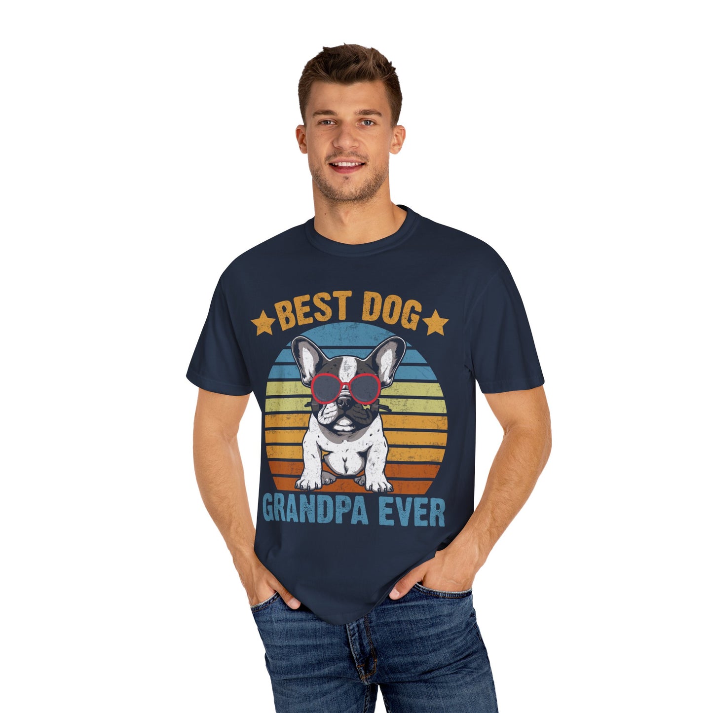 Best Dog Grandpa Ever T-Shirt | Unisex Soft Cotton Tee | Dog Lover Gift for Father’s Day & Pet Grandfathers