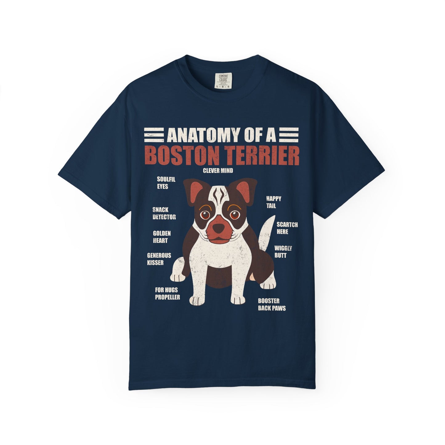 Anatomy of a Boston Terrier T-Shirt – Funny Dog Lover Gift for Moms, Dads & Owners