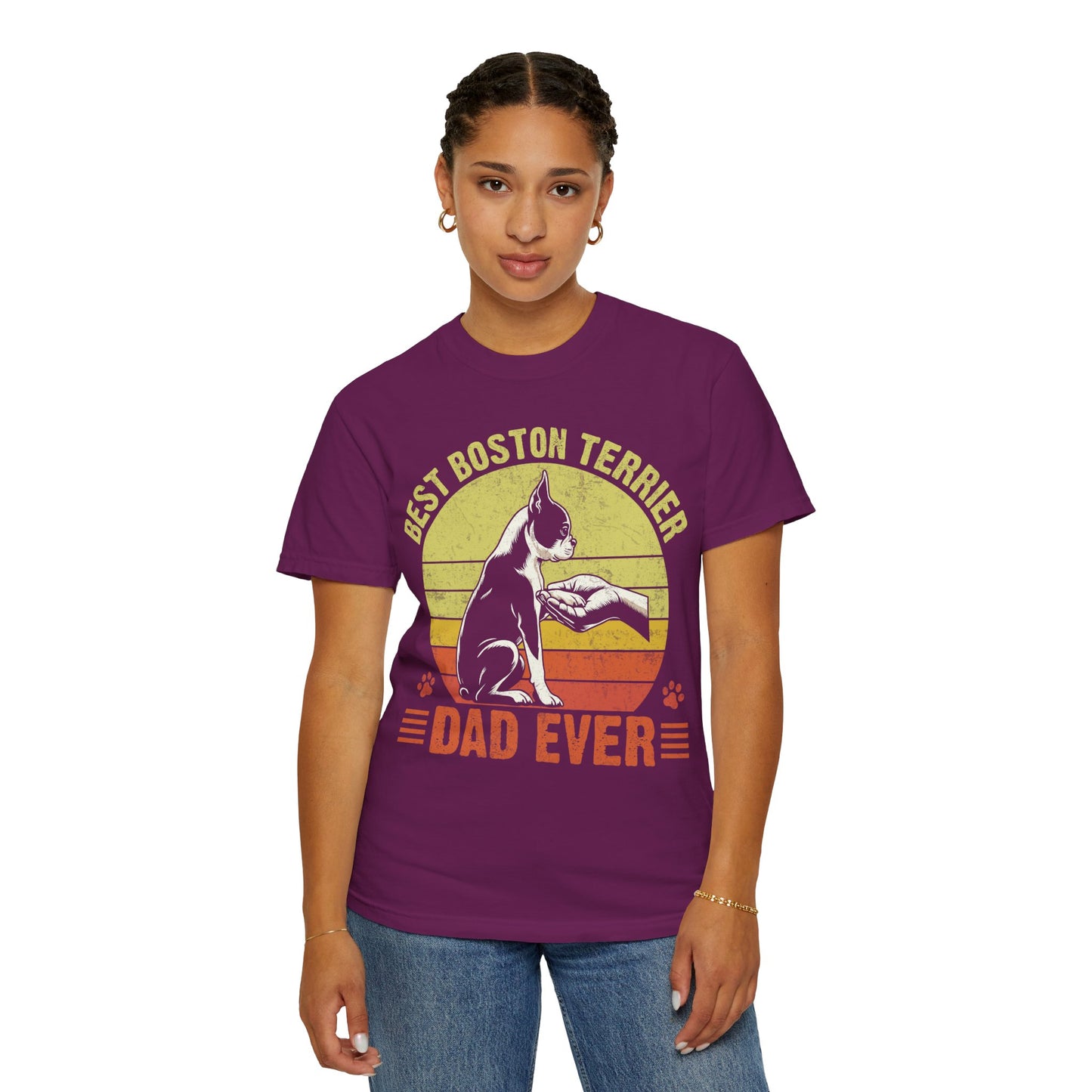 Best Boston Terrier Dad Ever Funny Dog Lover T-Shirt – Boston Terrier Gift for Dog Dad