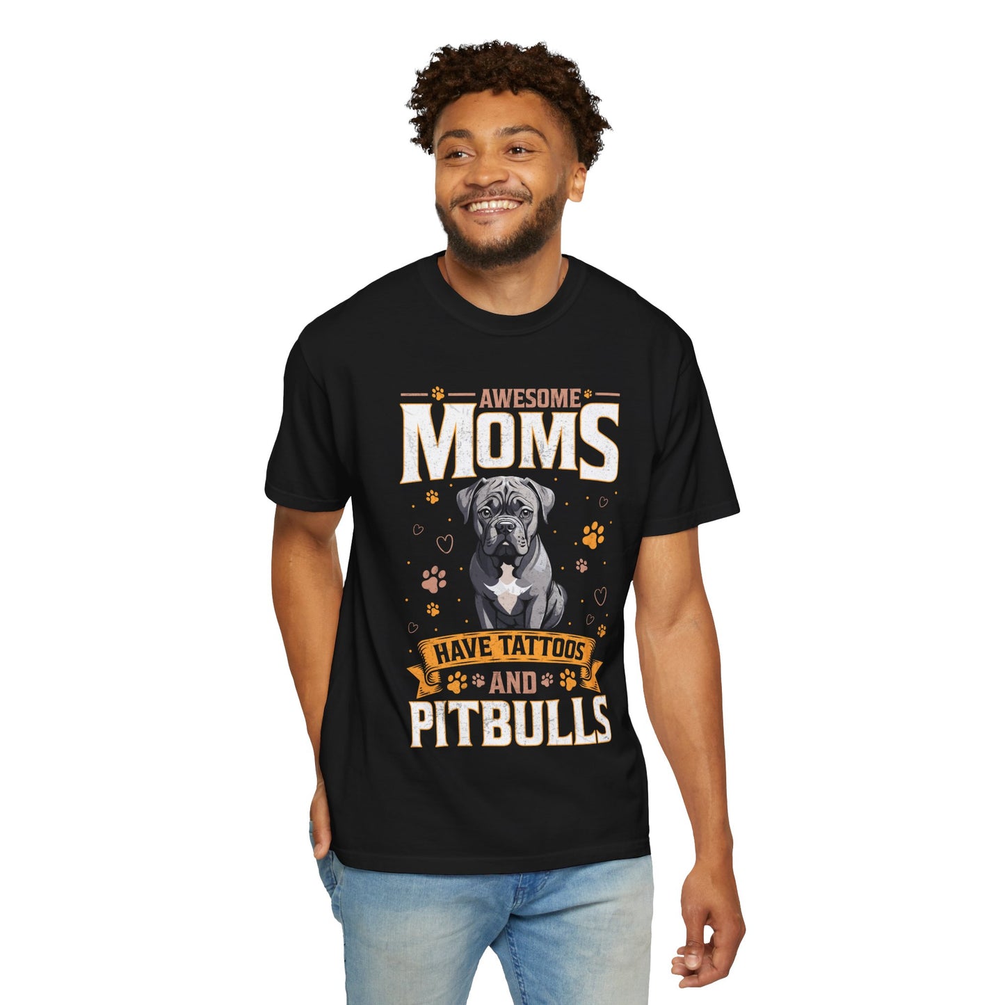 Awesome Mom With Tattoos And Pitbulls Funny Dog Lover T Shirt For Women