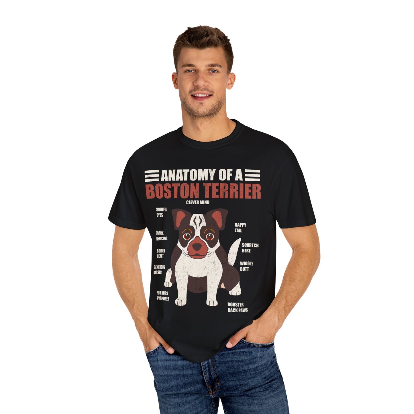Anatomy of a Boston Terrier T-Shirt – Funny Dog Lover Gift for Moms, Dads & Owners