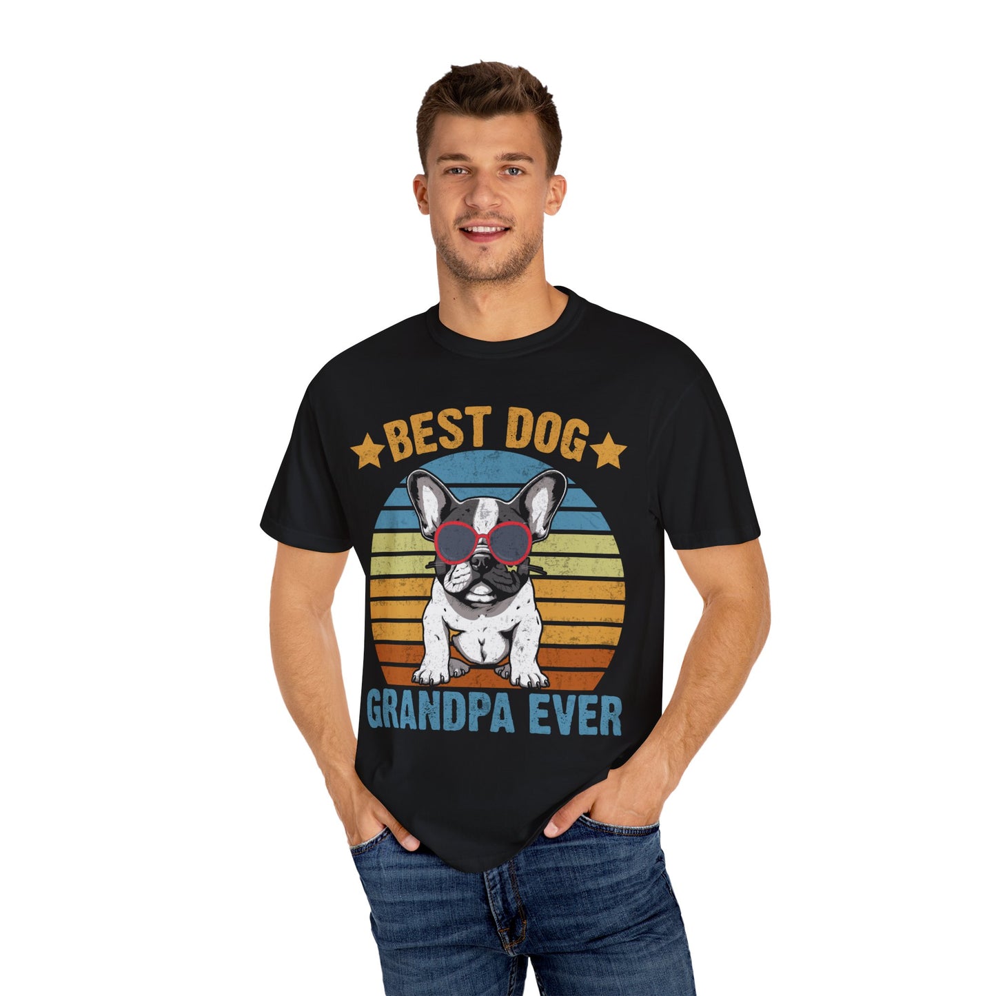 Best Dog Grandpa Ever T-Shirt | Unisex Soft Cotton Tee | Dog Lover Gift for Father’s Day & Pet Grandfathers