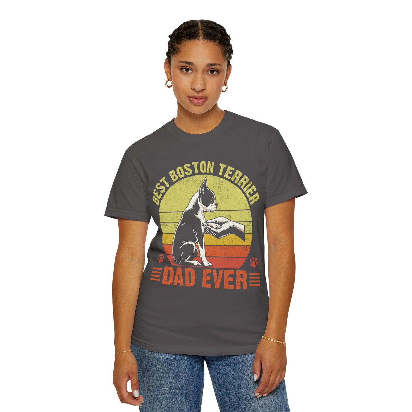 Best Boston Terrier Dad Ever Funny Dog Lover T-Shirt – Boston Terrier Gift for Dog Dad
