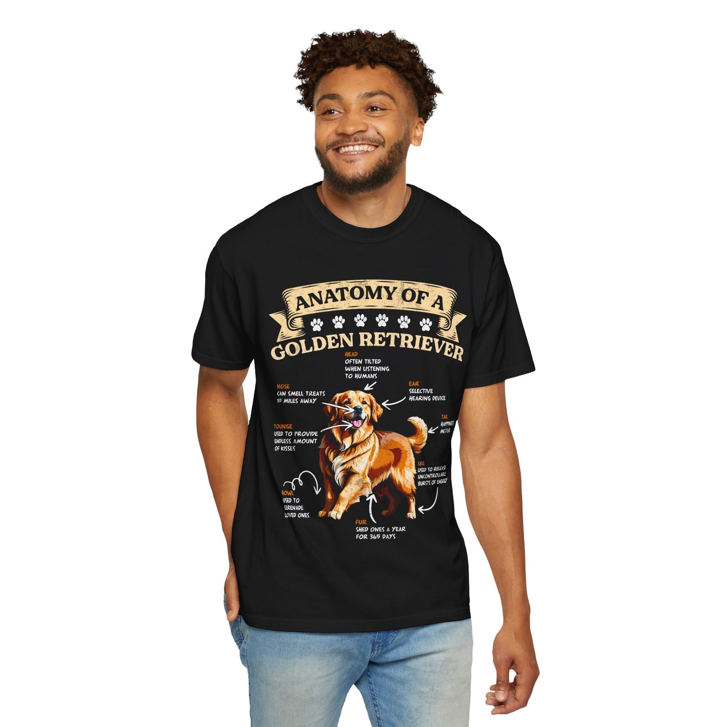 Anatomy Of A Golden Retriever Funny Dog Lover T Shirt For Pet Owners