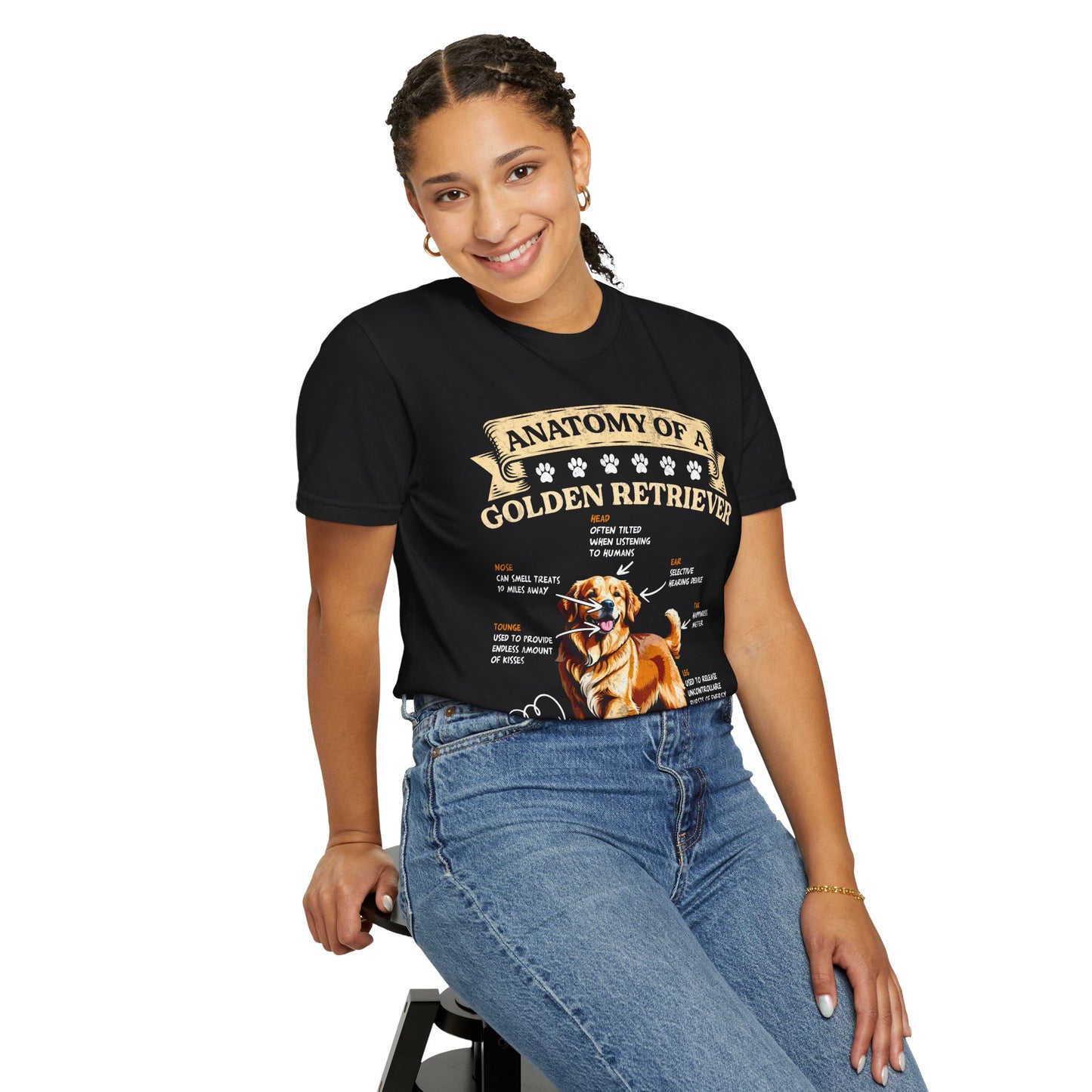 Anatomy Of A Golden Retriever Funny Dog Lover T Shirt For Pet Owners