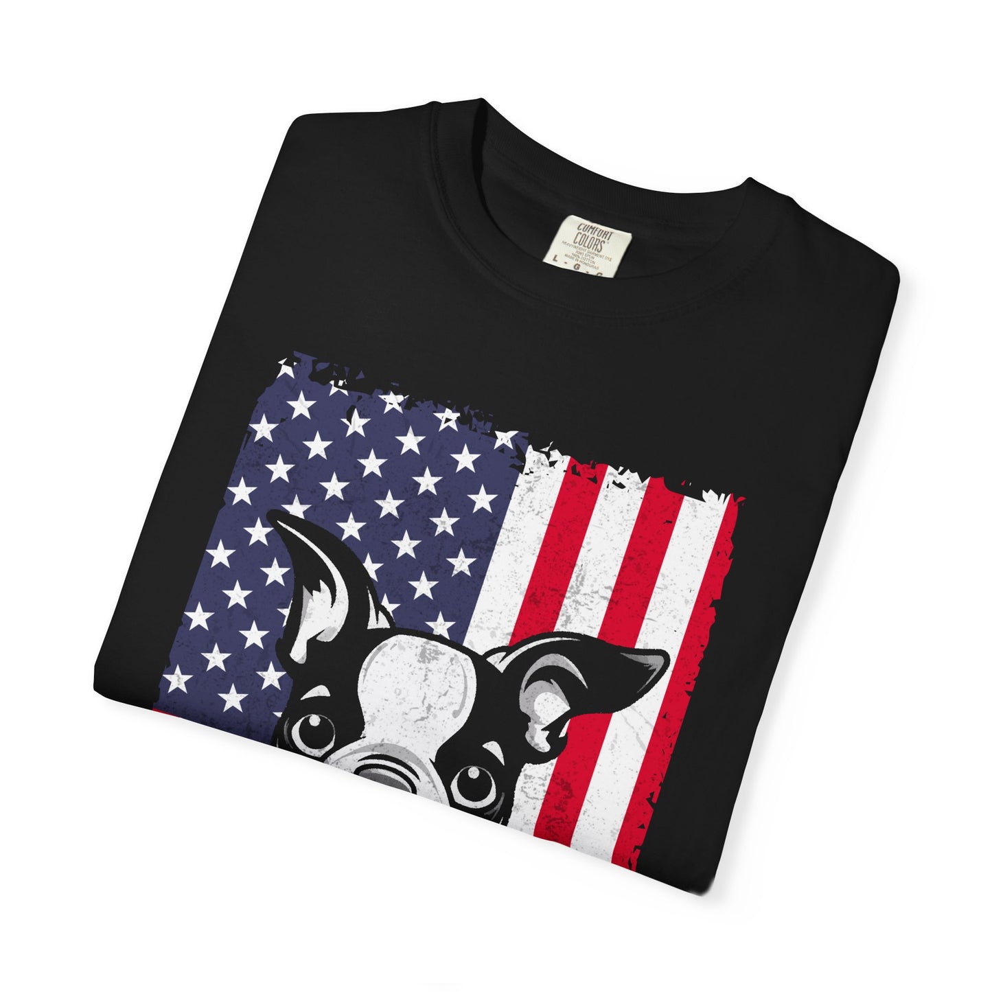 Patriotic Dog T-Shirt with American Flag Design Unisex Graphic Tee Gift for Dog Owners