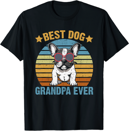Best Dog Grandpa Ever T-Shirt | Unisex Soft Cotton Tee | Dog Lover Gift for Father’s Day & Pet Grandfathers