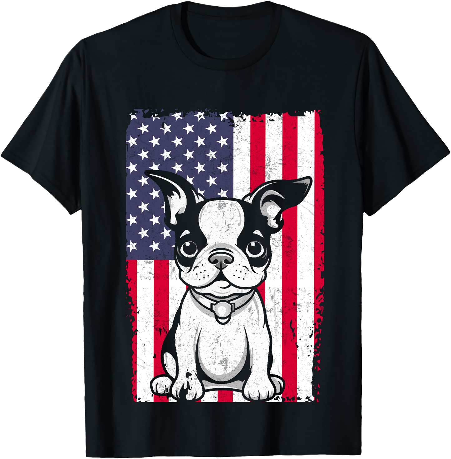 Patriotic Dog T-Shirt with American Flag Design Unisex Graphic Tee Gift for Dog Owners