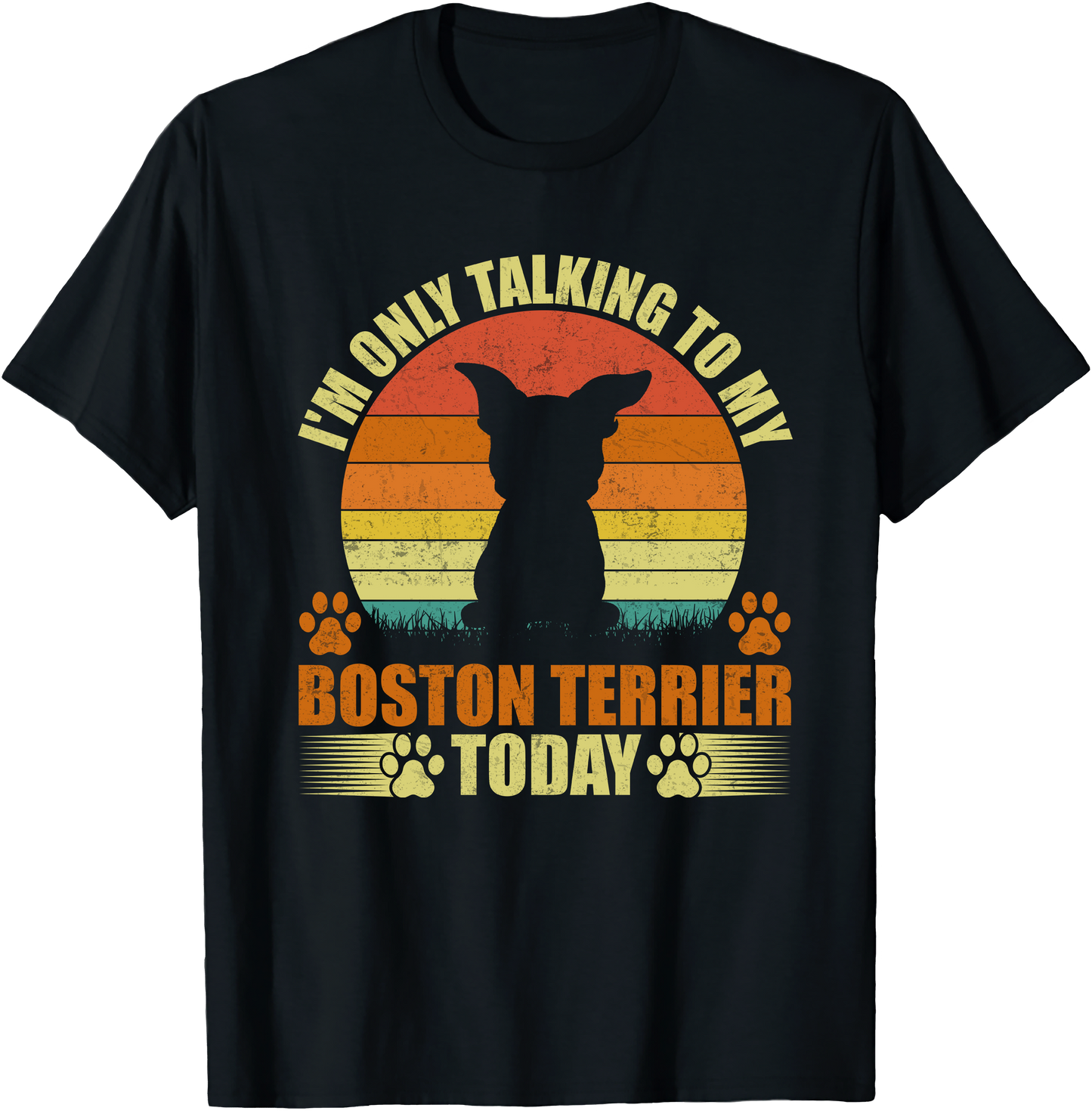I Am Only Talking To My Boston Terrier Today Funny Dog Lover Graphic T-Shirt