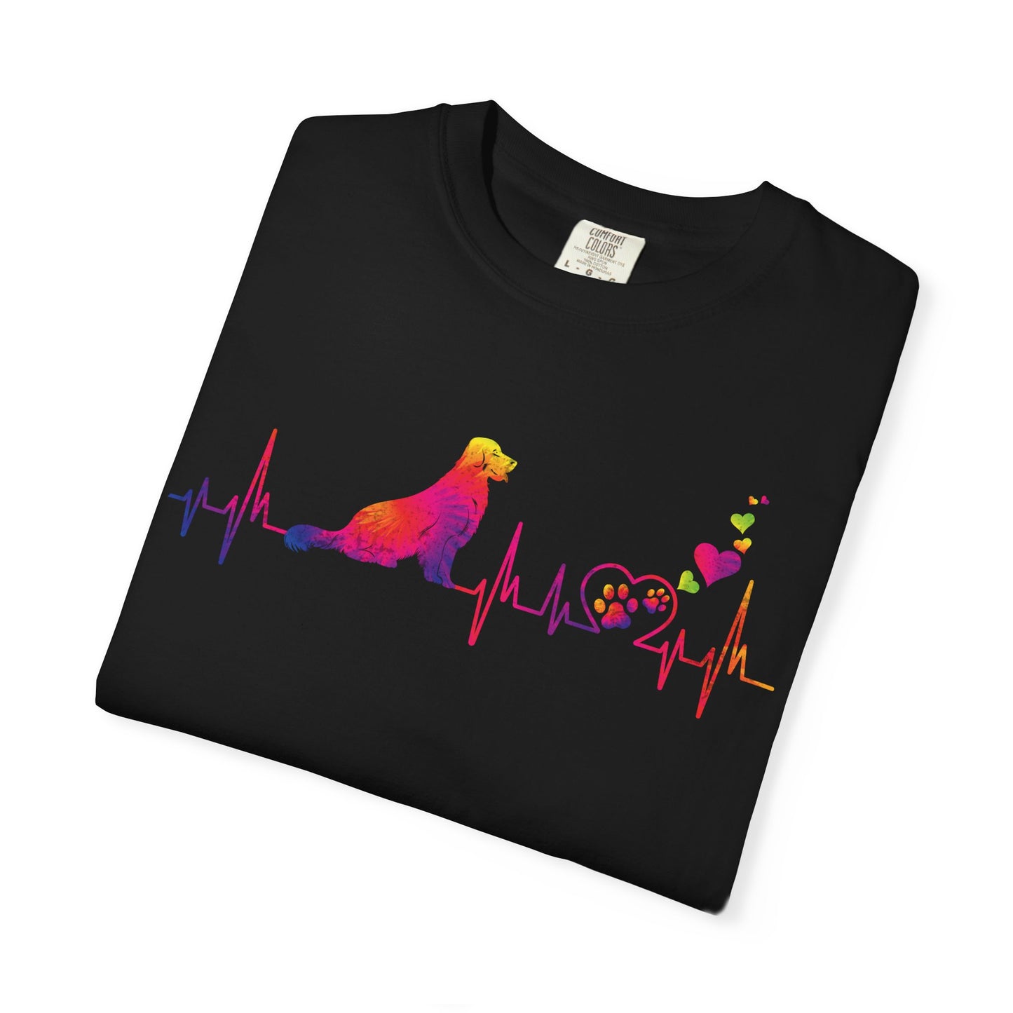 Golden Retriever Mom Dad Heartbeat Tie Dye Dog Lover T Shirt