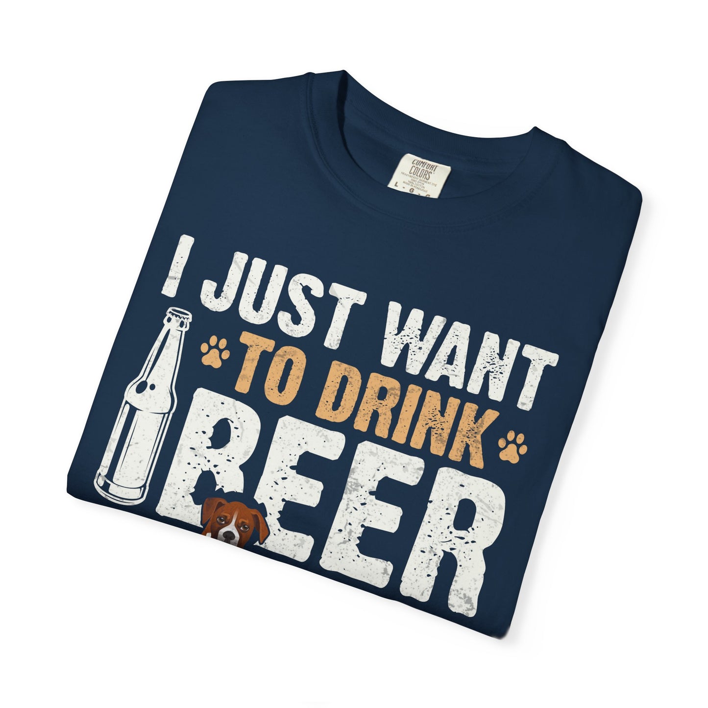 I Just Want To Drink Beer And Hang With My Boxer T Shirt Funny Dog Lover Gift For Pet Owners
