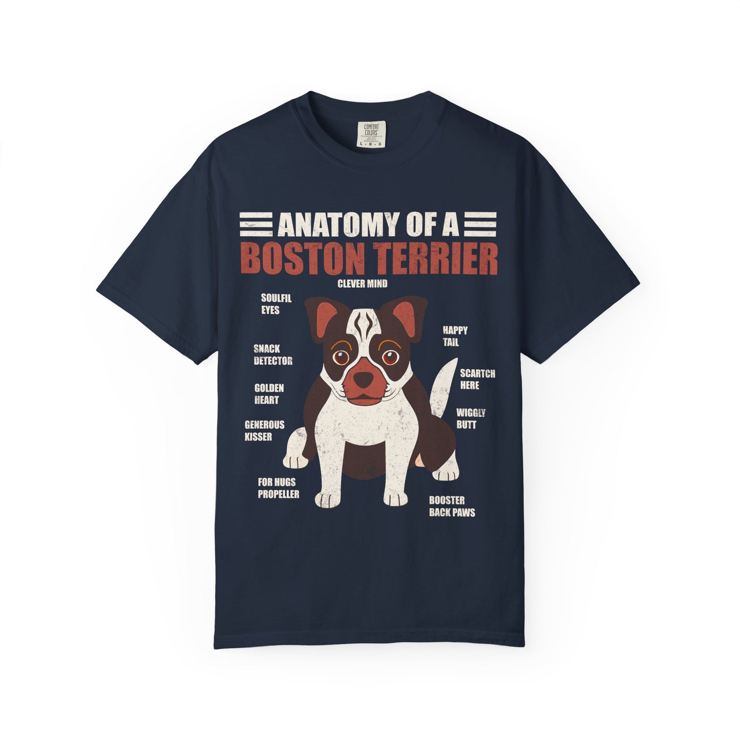 Anatomy of a Boston Terrier T-Shirt – Funny Dog Lover Gift for Moms, Dads & Owners