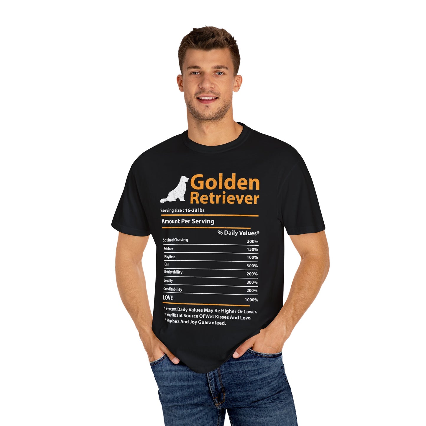 Funny Golden Retriever Facts Nutrition Dog Lover T Shirt For Pet Owners